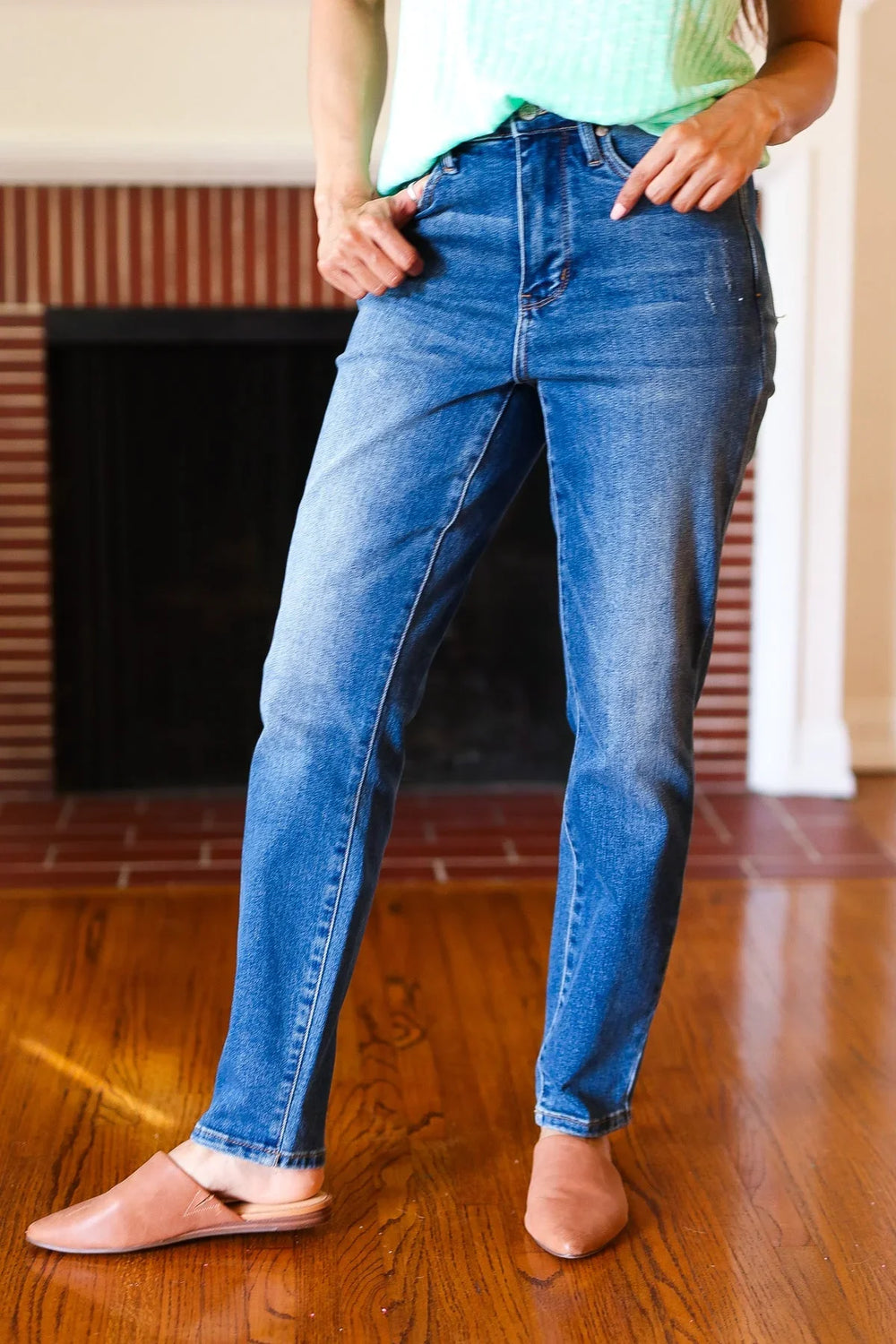 Judy Blue Everyday Dark Denim Slim Fit High Rise Jeans - Coeur de la Mode