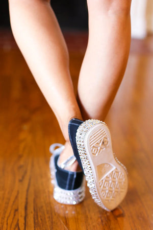 Get Their Attention Black Studded Canvas Sneakers - Coeur de la Mode