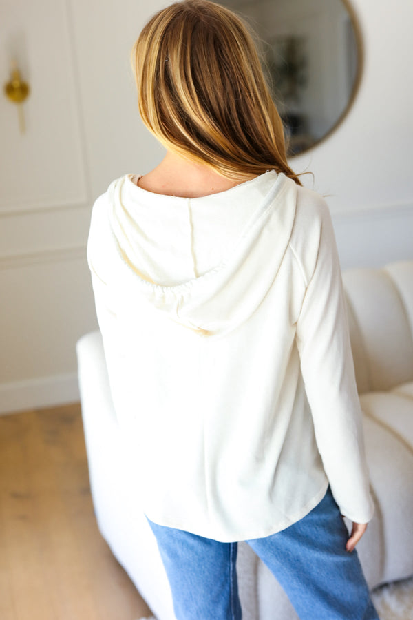 Feeling It Kelly Green Clover Cut Out Terry Hoodie - Coeur de la Mode