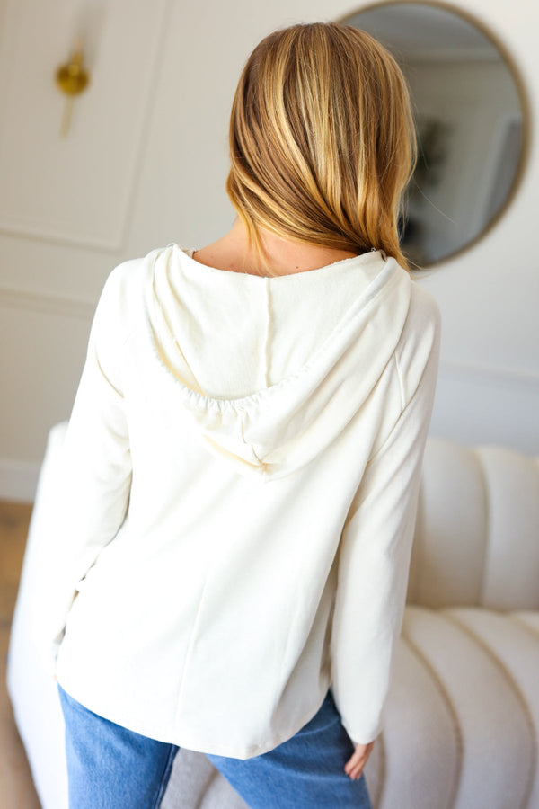 Feeling It Kelly Green Clover Cut Out Terry Hoodie - Coeur de la Mode