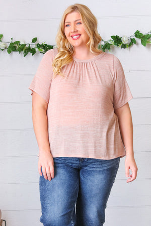 Mauve Tie Back Crinkle Floral Top - Coeur de la Mode