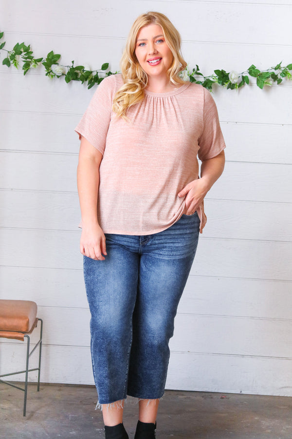 Mauve Tie Back Crinkle Floral Top - Coeur de la Mode
