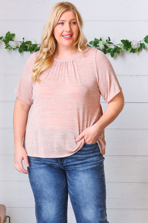 Mauve Tie Back Crinkle Floral Top - Coeur de la Mode