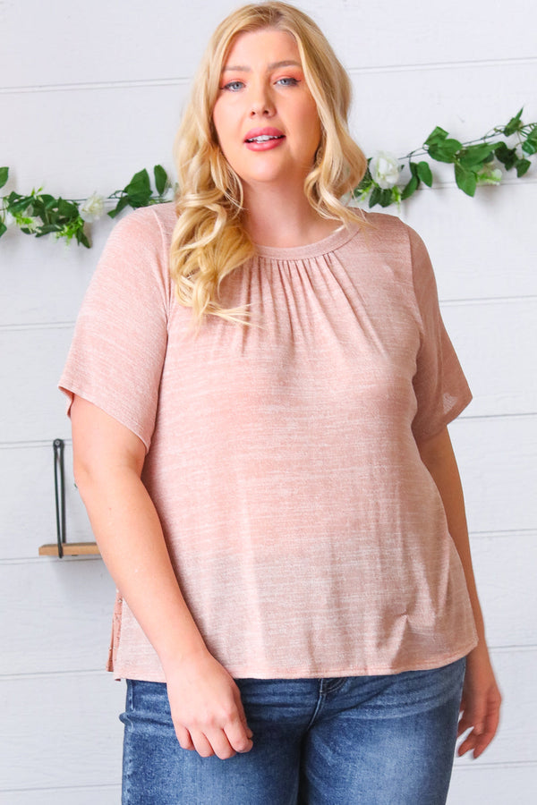 Mauve Tie Back Crinkle Floral Top - Coeur de la Mode