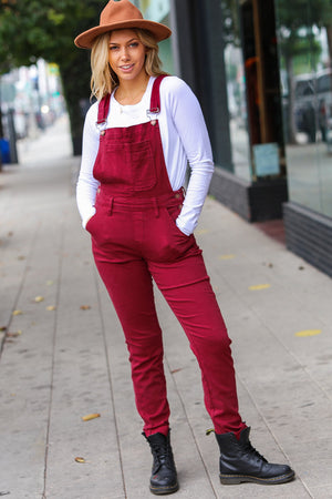 Scarlet High Waist Denim Double Cuff Overalls - Coeur de la Mode
