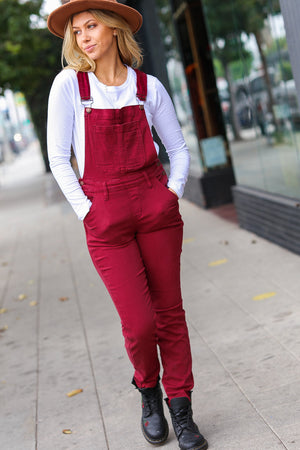 Scarlet High Waist Denim Double Cuff Overalls - Coeur de la Mode