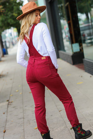 Scarlet High Waist Denim Double Cuff Overalls - Coeur de la Mode