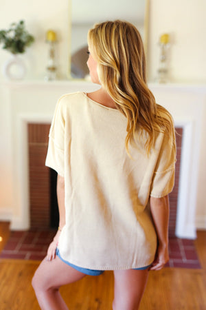 American Flag Jacquard Knit Sweater Top - Coeur de la Mode