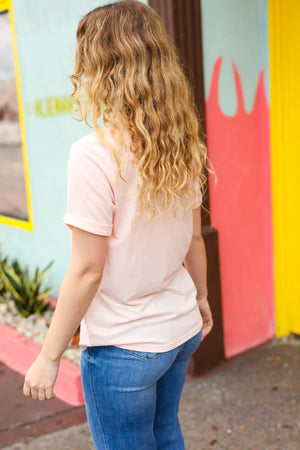 Peach "Mama" Animal Print Graphic Tee - Coeur de la Mode