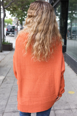 Autumn Vibes Pumpkin Asymmetrical Knit Sweater - Coeur de la Mode