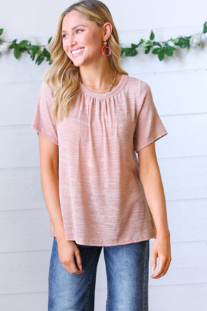 Mauve Tie Back Crinkle Floral Top - Coeur de la Mode