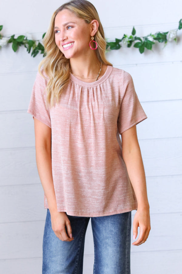 Mauve Tie Back Crinkle Floral Top - Coeur de la Mode
