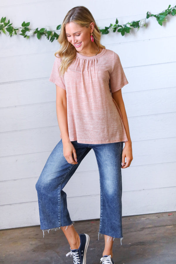 Mauve Tie Back Crinkle Floral Top - Coeur de la Mode