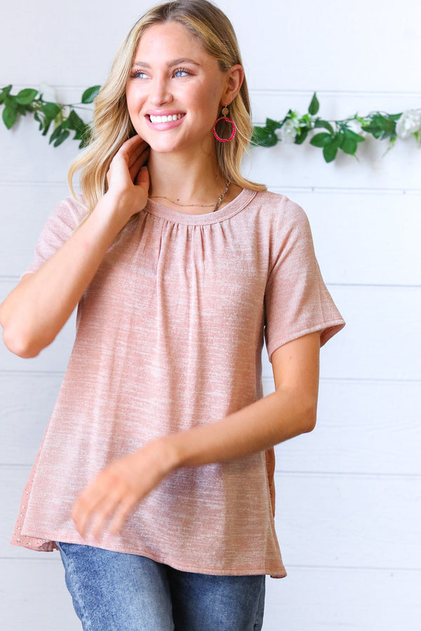 Mauve Tie Back Crinkle Floral Top - Coeur de la Mode