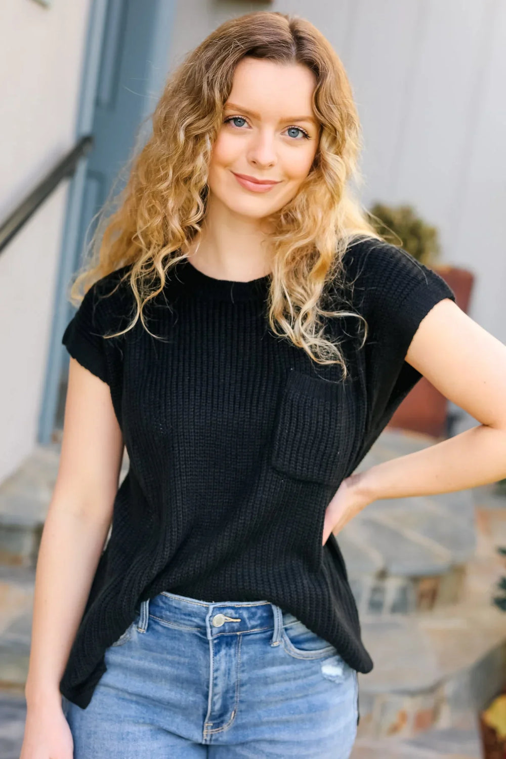 Best In Bold Black Dolman Ribbed Knit Sweater Top - Coeur de la Mode
