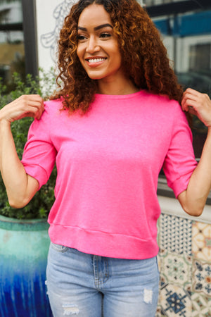 Pretty In Pink Mock Neck With Back Ribbon Bow Tie Sweater Top - Coeur de la Mode