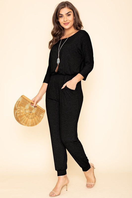 
 Effortless Elegance: The Quarter Sleeve Blouson Jumpsuit
 This Quarter Sleeve Blouson Jumpsuit seamlessly combines comfort with style to elevate your wardrobe. WheCoeur de la Mode