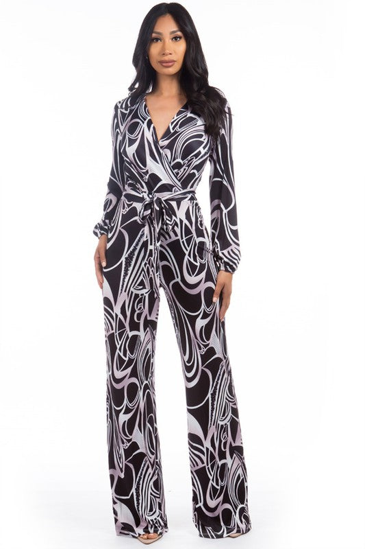 
 Effortless Elegance: Multi-Print V-Neck Jumpsuit
 Indulge in the perfect blend of sophistication and confidence with our exquisite Multi-Print V-Neck Jumpsuit. EleCoeur de la Mode