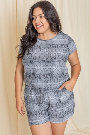 Unleash Your Wild Side: Python Print Drawstring Romper - Coeur de la Mode