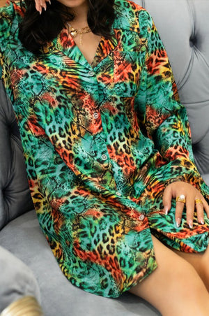 LEOPARD PRINT SLEEP SHIRT - Coeur de la Mode