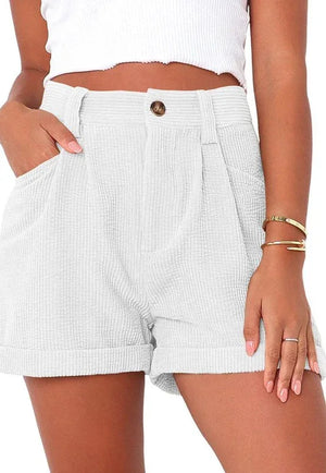 High waisted corduroy shorts - Coeur de la Mode