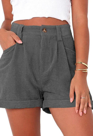 High waisted corduroy shorts - Coeur de la Mode