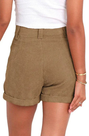 High waisted corduroy shorts - Coeur de la Mode