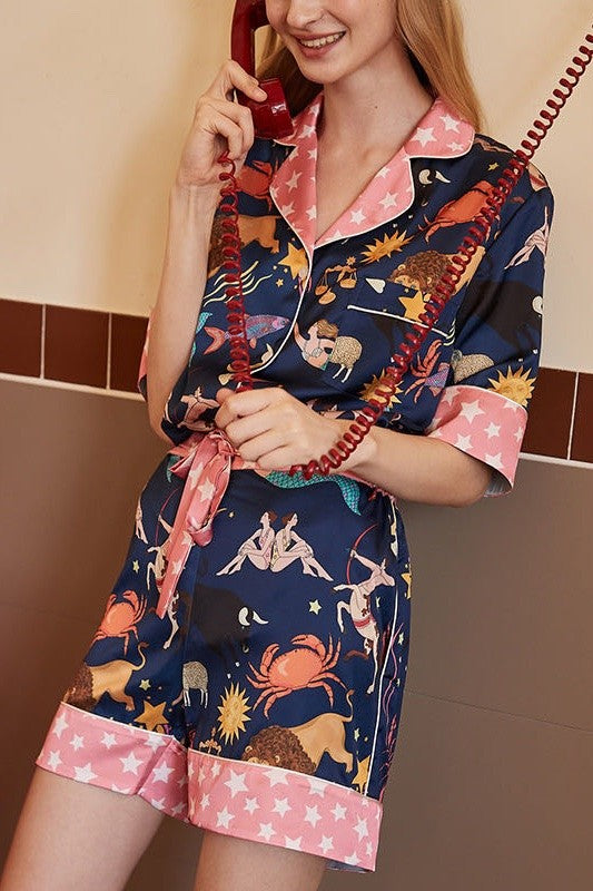 Printed two piece pajama set - Coeur de la Mode