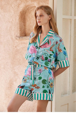 Printed two piece pajama set - Coeur de la Mode