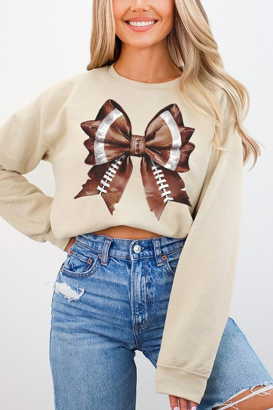 Gameday Football Fall Cute Bow Sweatshirt