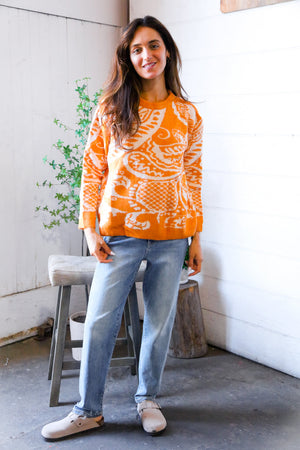 Spice at Sunrise Orange Cozy Knit Pullover