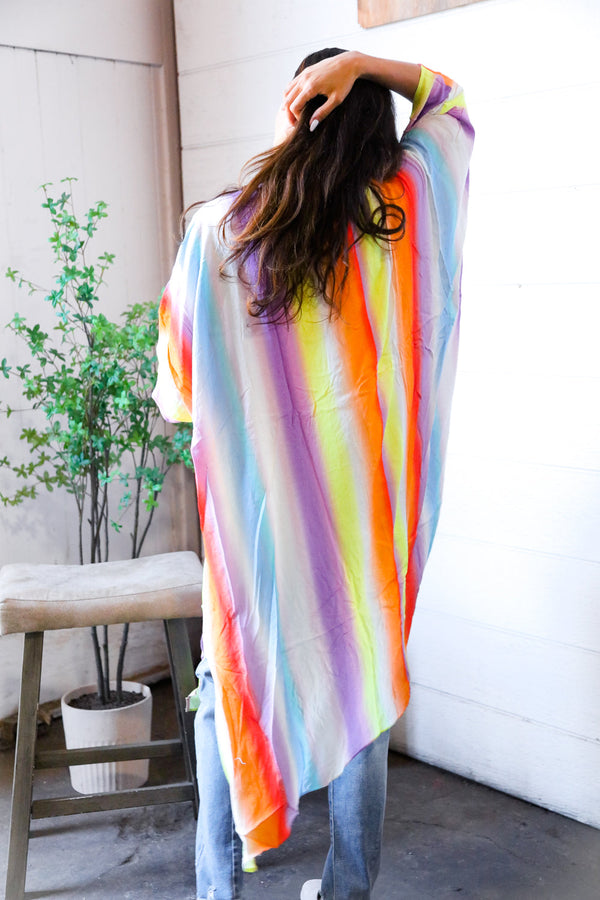 Caught in Technicolor Open Kimono