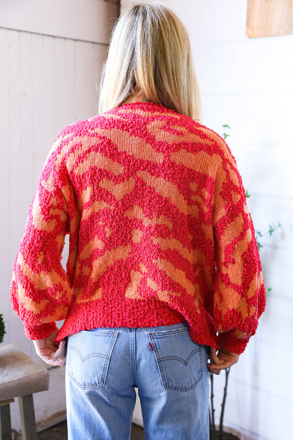 The Knit Fix Hot Pink Multi Chenille Pullover