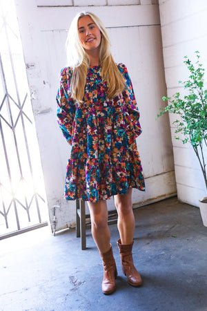 Garden Musings Mock Neck Floral Dress