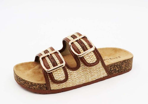 Corc Footbed Slipper Sandal In Raffia Strap Upper For Comfort - Coeur de la Mode
