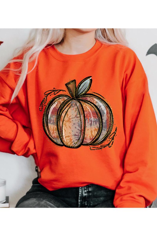 Pumpkin unisex fleece sweatshirt