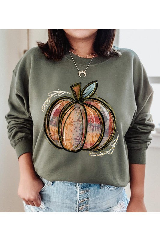 Pumpkin unisex fleece sweatshirt