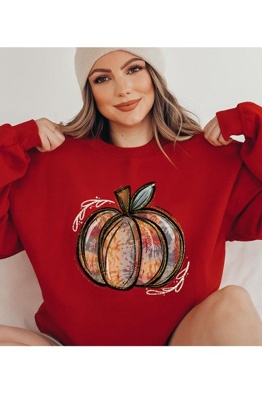 Pumpkin unisex fleece sweatshirt