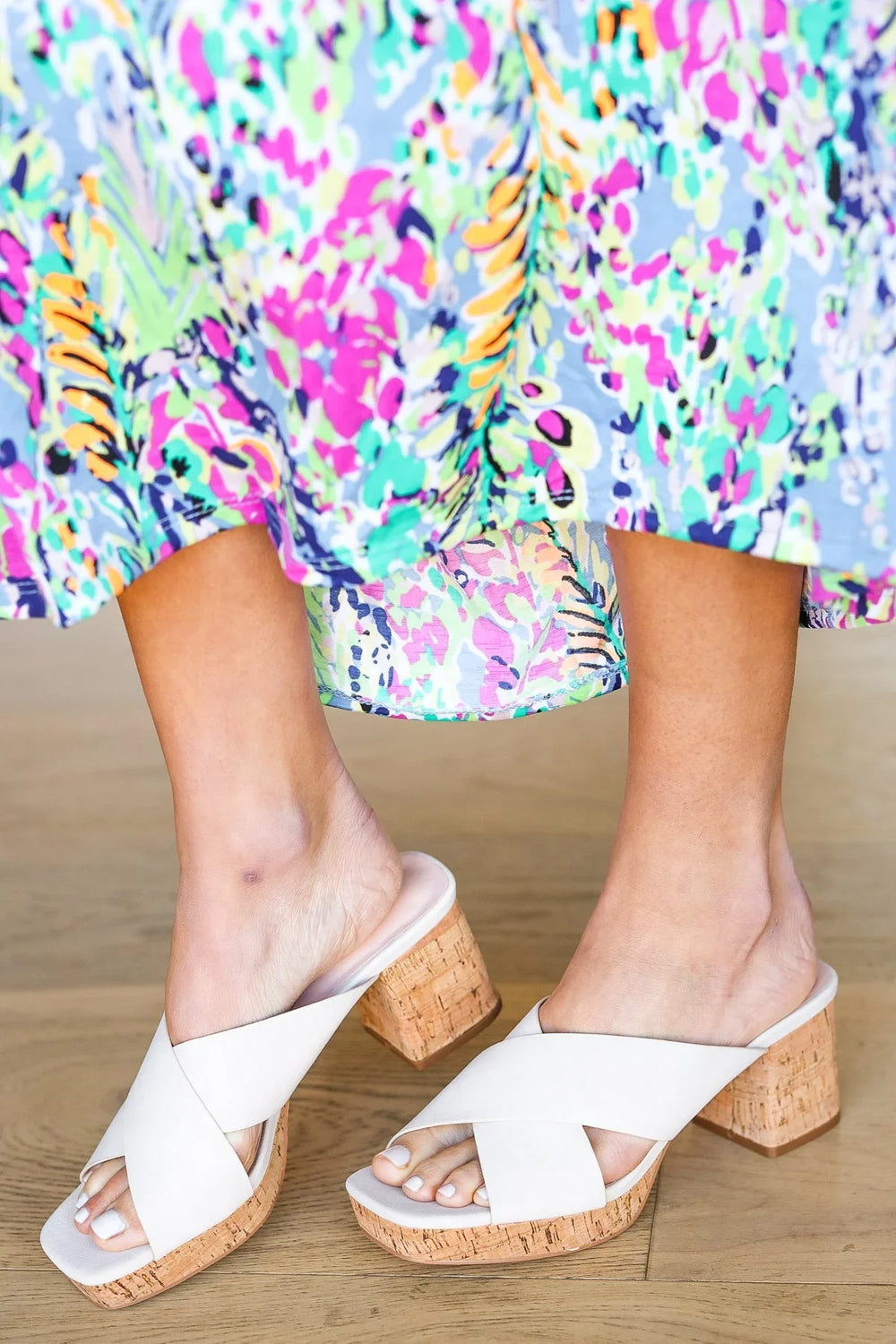 Bone Chandra Faux Leather Cork Platform Sandals - Coeur de la Mode