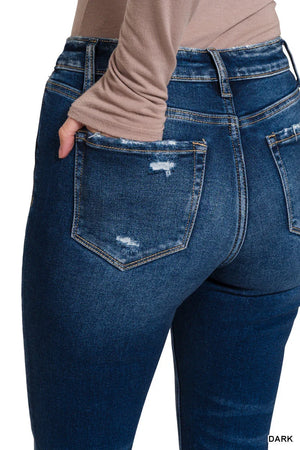 Feeling Empowered Denim Distressed Boot Cut Jeans - Coeur de la Mode