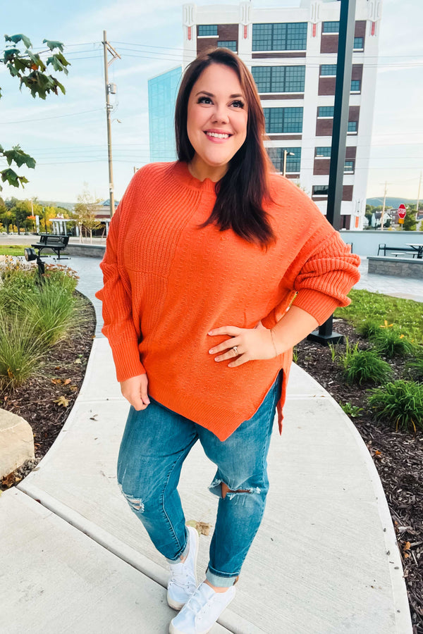 Autumn Vibes Pumpkin Asymmetrical Knit Sweater - Coeur de la Mode
