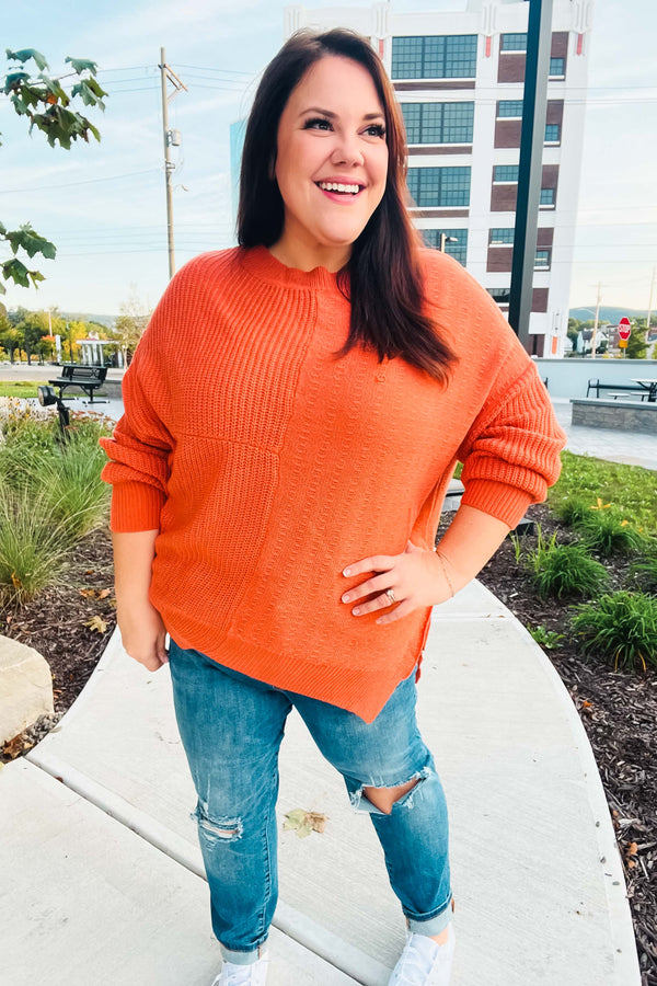 Autumn Vibes Pumpkin Asymmetrical Knit Sweater - Coeur de la Mode
