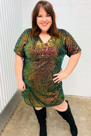 A Night To Remember Black Effervescence Sequin V Neck Dress - Coeur de la Mode