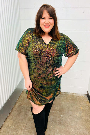A Night To Remember Black Effervescence Sequin V Neck Dress - Coeur de la Mode