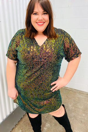 A Night To Remember Black Effervescence Sequin V Neck Dress - Coeur de la Mode