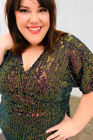 A Night To Remember Black Effervescence Sequin V Neck Dress - Coeur de la Mode