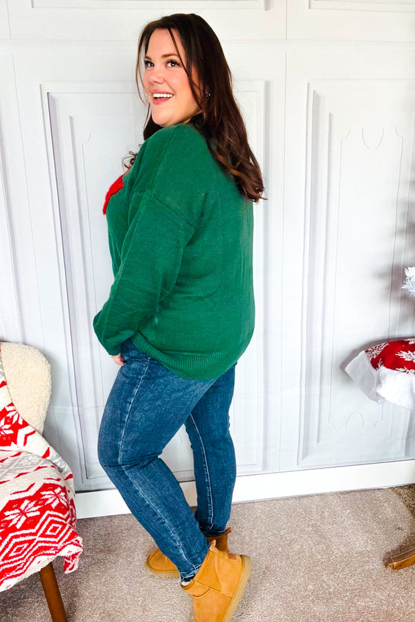 Be Merry Hunter Green Pop Up Lurex Sweater - Coeur de la Mode