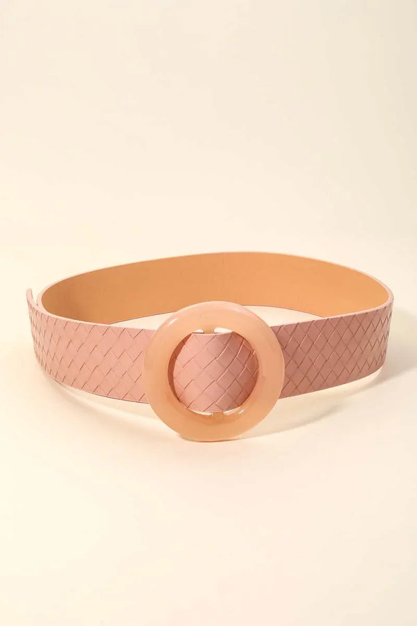 Buckle Me Beautiful Blush Faux Leather Belt - Coeur de la Mode