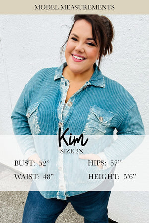 Look Out Teal & Rose Striped Hacci Knit Puff Sleeve Top - Coeur de la Mode
