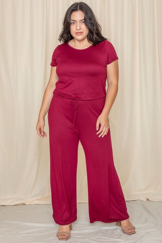 American-Made Comfort: The Essential Short Sleeve Jumpsuit with Pockets - Coeur de la Mode